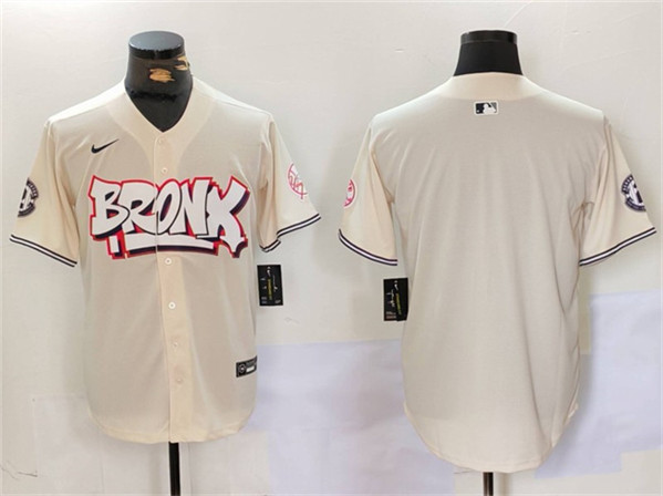 New York Yankees Blank Cream Bronx Graffiti V2 Vapor Limited Stitched Jersey - Zenithce