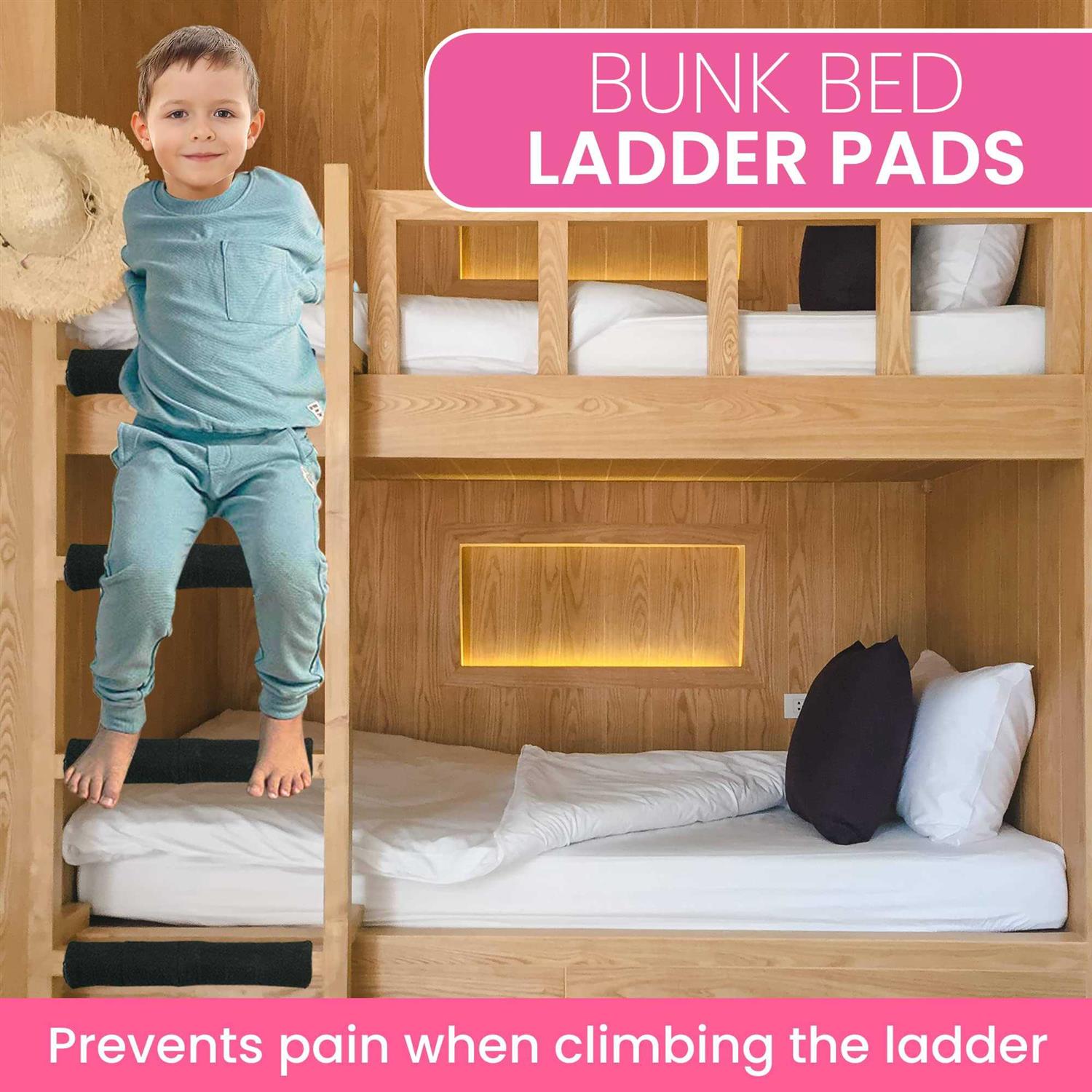 Hudson Comfort Bunk Bed Ladder Pads Soft Brushed Fabric for Foot Comfort with Anti Slip Dots on Bottom - Zenithce