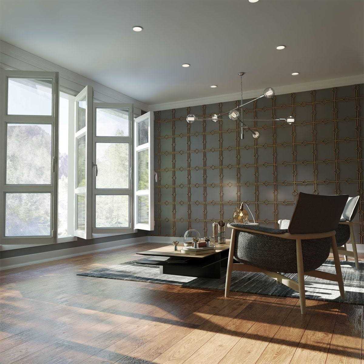 Ekena Millwork WALW08X08X0375ALLRO 7 3/8W x 7 3/8H x 3/8T Extra Small Allen Decorative Fretwork Wood Wall Panels - Zenithce
