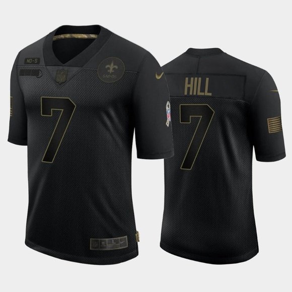 New Orleans Saints #7 Taysom Hill 2020 Black Salute To Service Limited Stitched Jersey - Zenithce