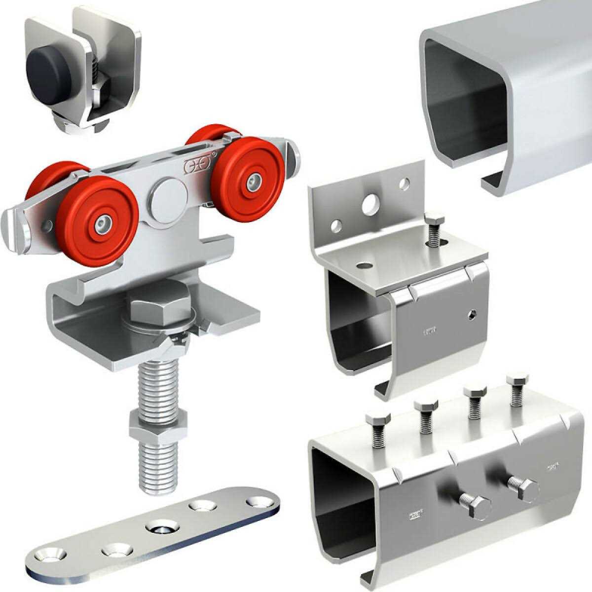 Sliding Exterior Door Hardware Kit 2×76-inch Galvanized Steel Track For 1 Door Up Thick And - Zenithce