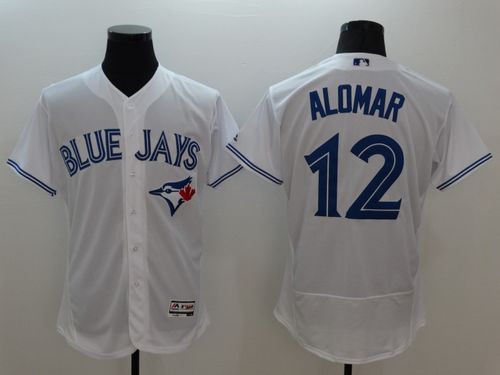 Blue Jays #12 Roberto Alomar White Flexbase Authentic Collection Stitched Jersey - Zenithce