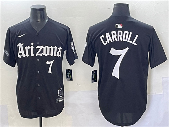 Arizona Diamondbacks #7 Corbin Carroll Black 'Gothic Desert Fang Edition' Vapor Limited Stitched Jersey - Zenithce