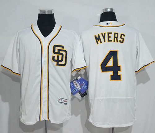Padres #4 Wil Myers White Flexbase Authentic Collection Stitched Jersey - Zenithce