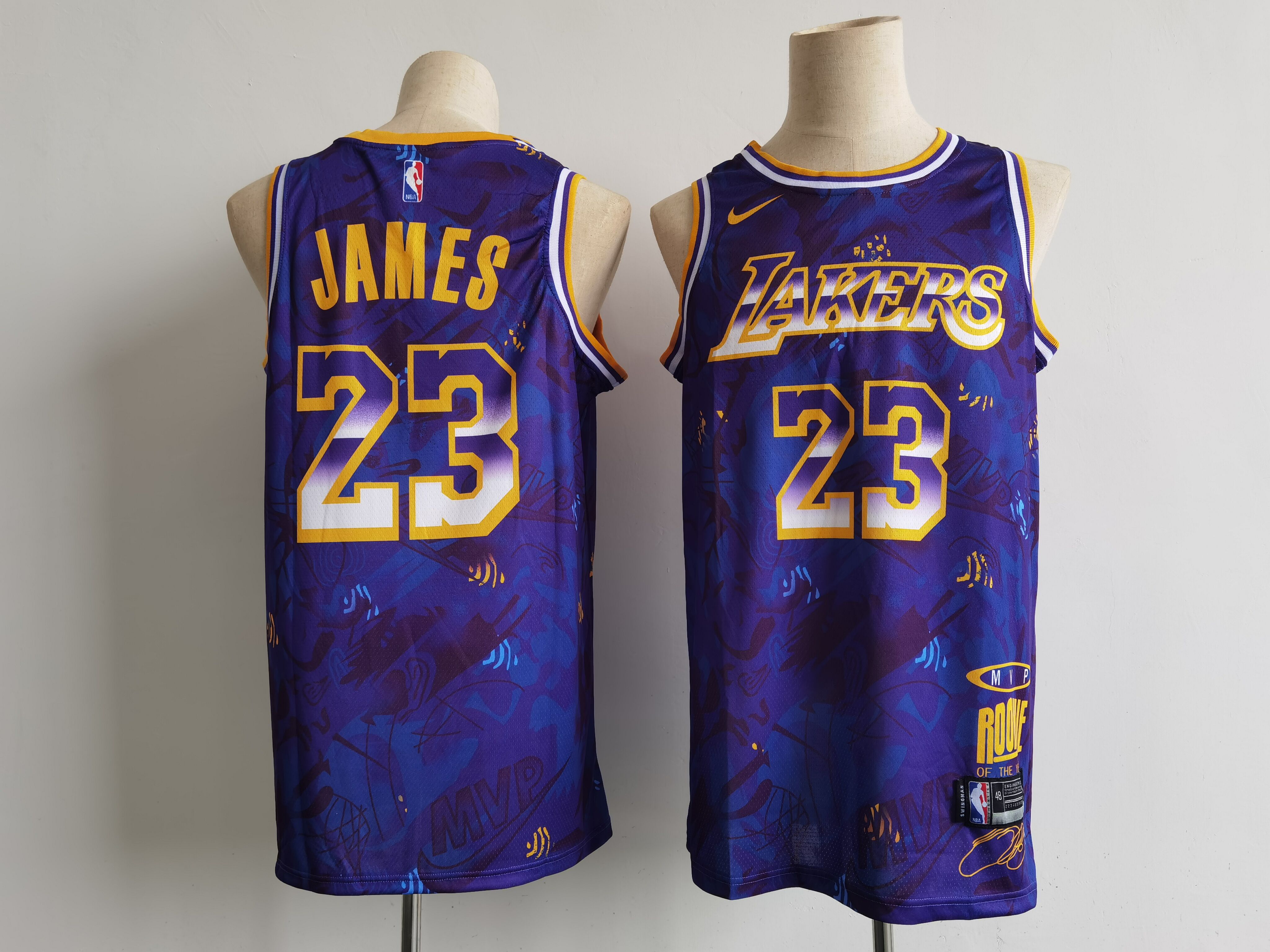 Los Angeles Lakers 23 James Purple MVP rookie of the year select series 2021 Jersey - Zenithce