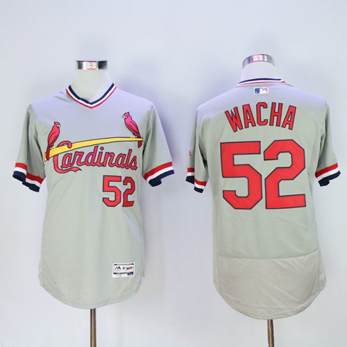 Cardinals #52 Michael Wacha Grey Flexbase Authentic Collection Cooperstown Stitched Jersey - Zenithce