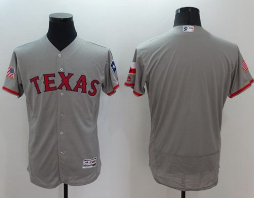 Rangers Blank Grey Fashion Stars Stripes Flexbase Authentic Stitched Jersey - Zenithce
