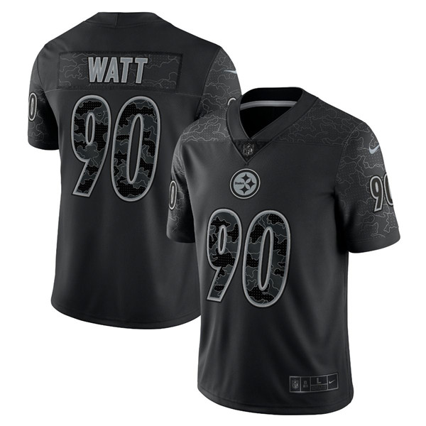 Pittsburgh Steelers #90 T.J. Watt Reflective Limited Stitched Jersey - Zenithce