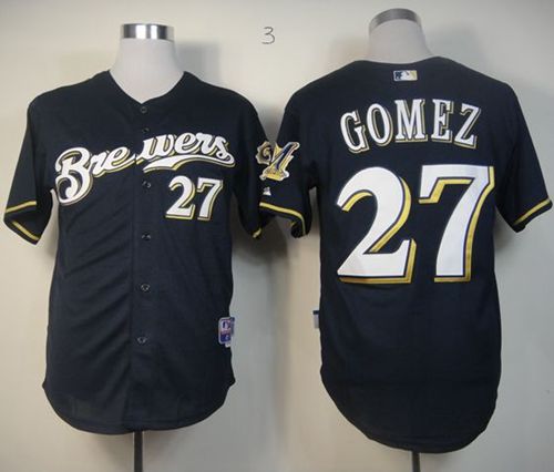 Brewers #27 Carlos Gomez Stitched Blue Cool Base Jersey - Zenithce