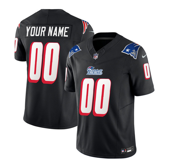 New England Patriots Custom Black 2023 F.U.S.E. Throwback Limited Stitched Jersey - Zenithce