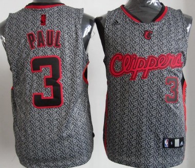 Los Angeles Clippers #3 Chris Paul Gray Static Fashion Jersey - Zenithce