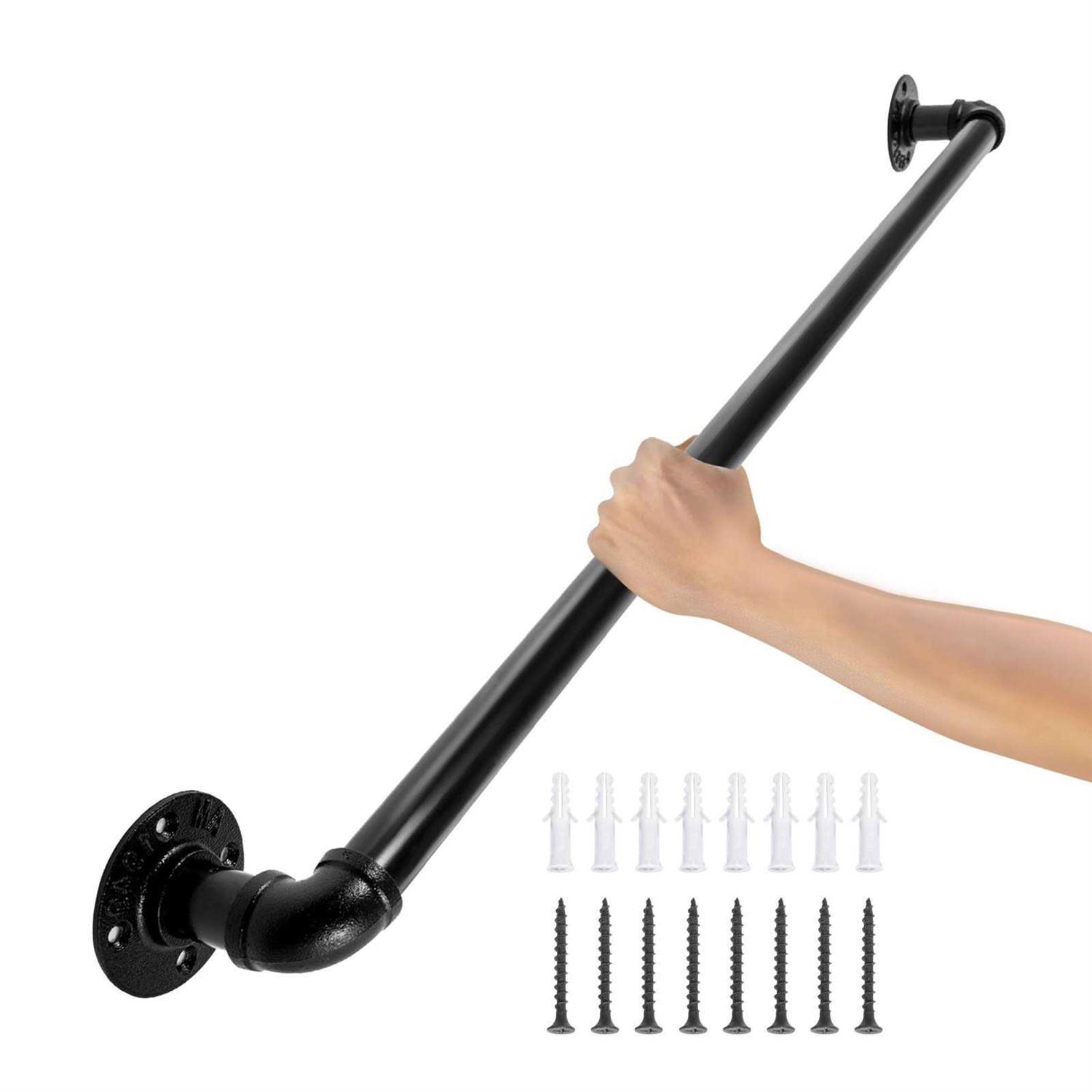 VEVOR Pipe Stair Handrail Staircase Handrail 440LBS Load Capacity Carbon Steel Pipe Handrail - Zenithce