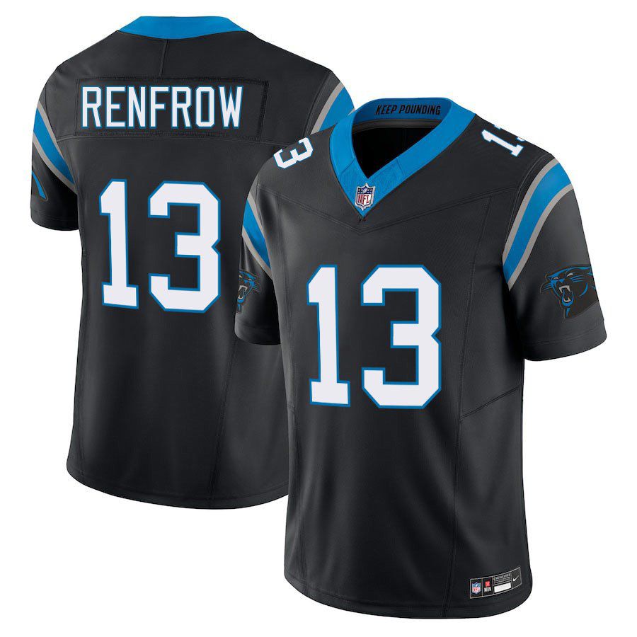 Carolina Panthers #13 Hunter Renfrow Black Limited Stitched Jersey - Zenithce