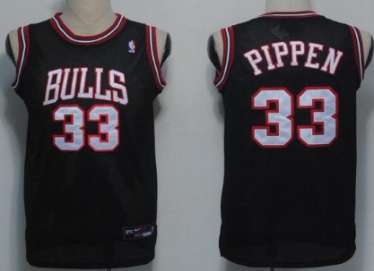 Chicago Bulls #33 Pippen Black With Bulls Swingman Jersey - Zenithce
