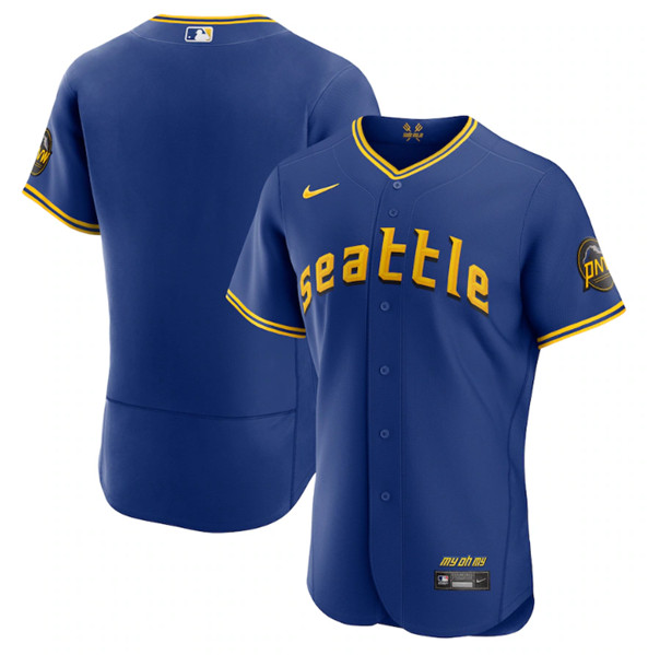 Seattle Mariners Blank Royal 2023 City Connect Flex Base Stitched Jersey - Zenithce