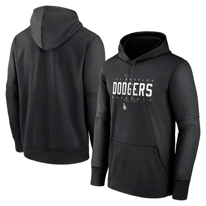 Los Angeles Dodgers Black Pregame Performance Pullover Hoodie - Zenithce
