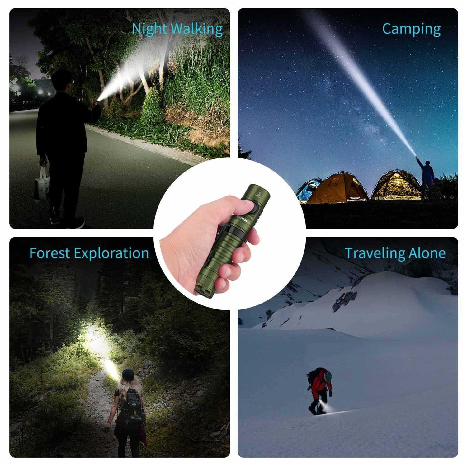 Wurkkos FC11 Rechargeable LED Flashlights Max 1300Lumen High 90CRI EDC USB C Charge,IP67 Waterproof - Zenithce
