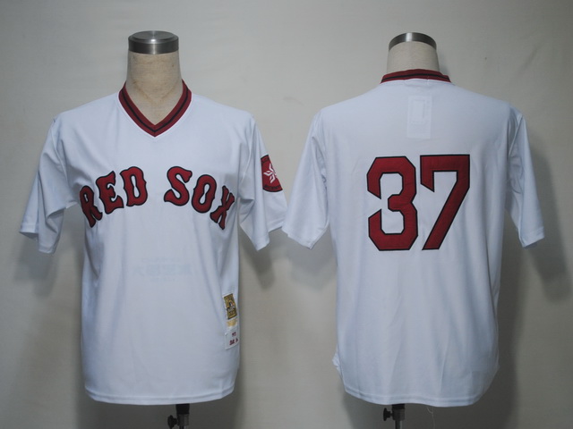 Mitchell And Ness Red Sox #37 Bill Lee White Stitched Throwback Jersey - Zenithce