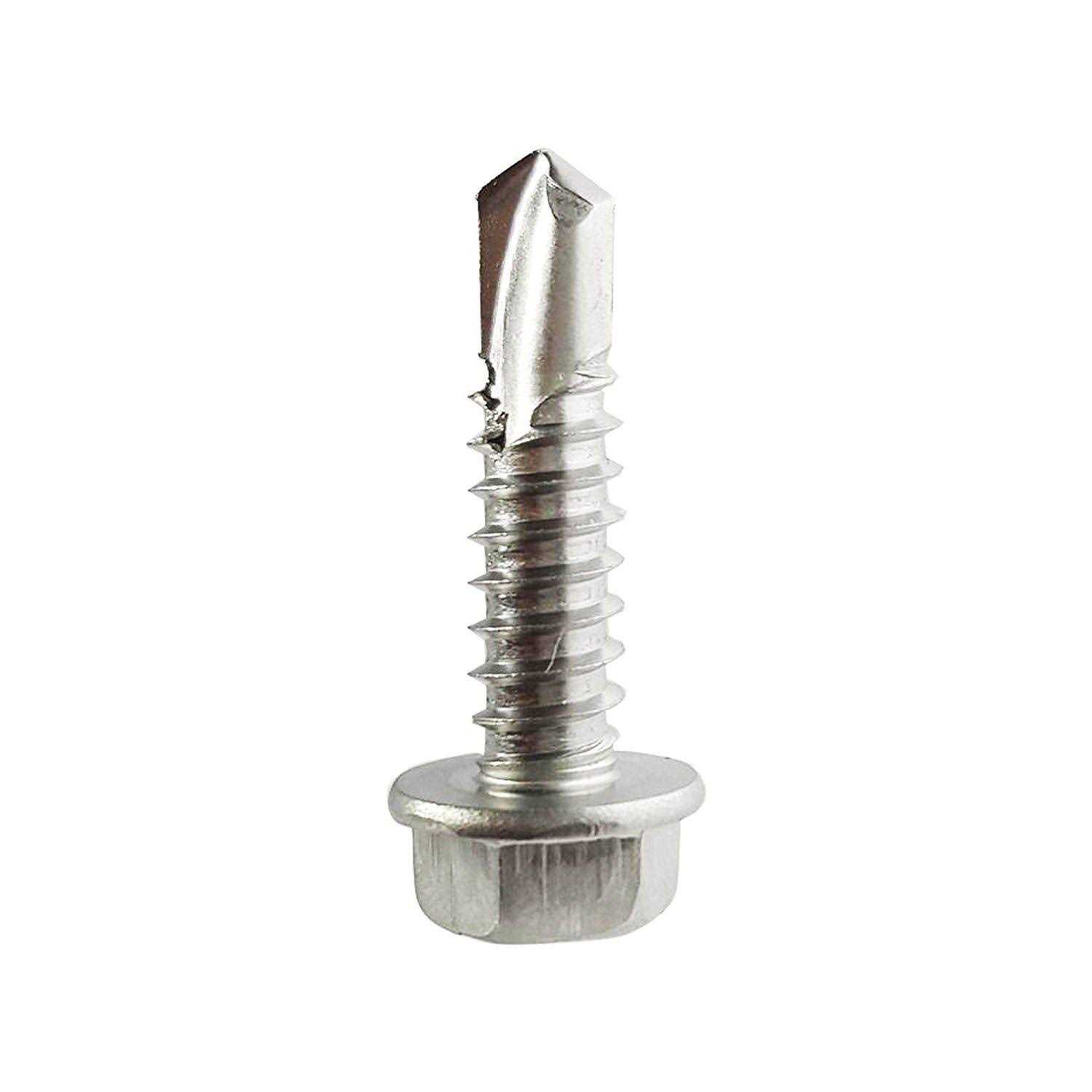 Hex Washer Head Self Drilling Tek Screws Stainless Steel 410 Qty 100 - Zenithce