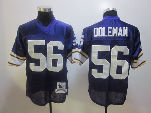 Mitchell And Ness Vikings #56 Chris Doleman Purple Stitched Throwback Jersey - Zenithce