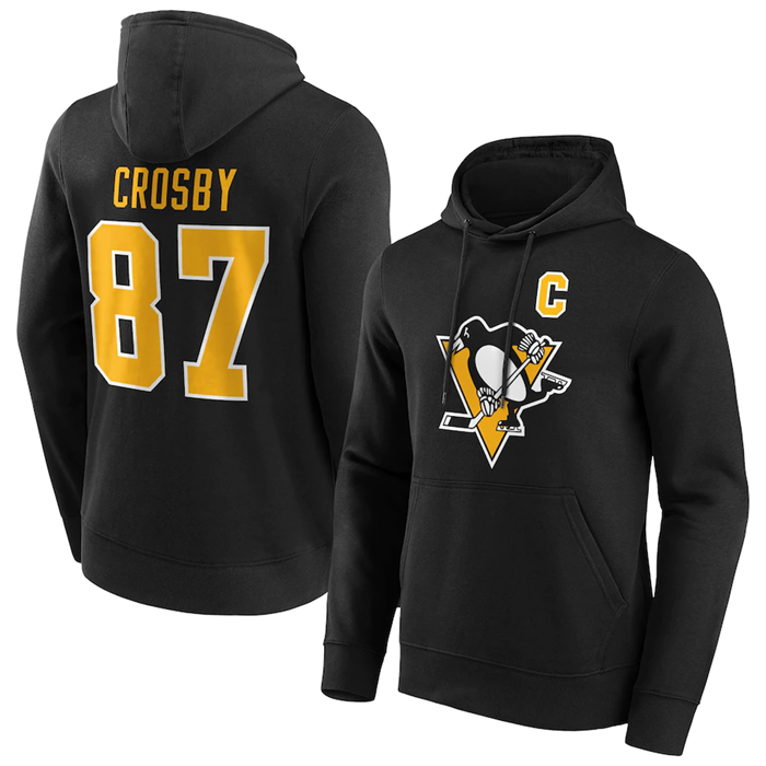 Pittsburgh Penguins #87 Sidney Crosby Black Pullover Hoodie - Zenithce