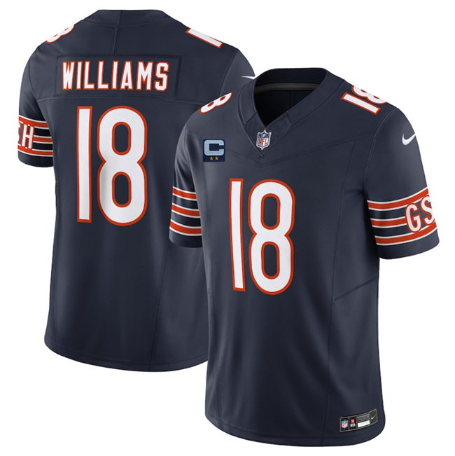 Chicago Bears #18 Caleb Williams Navy 2025 F.U.S.E. With 2-Star C Patch Vapor Untouchable Limited Stitched Jersey - Zenithce