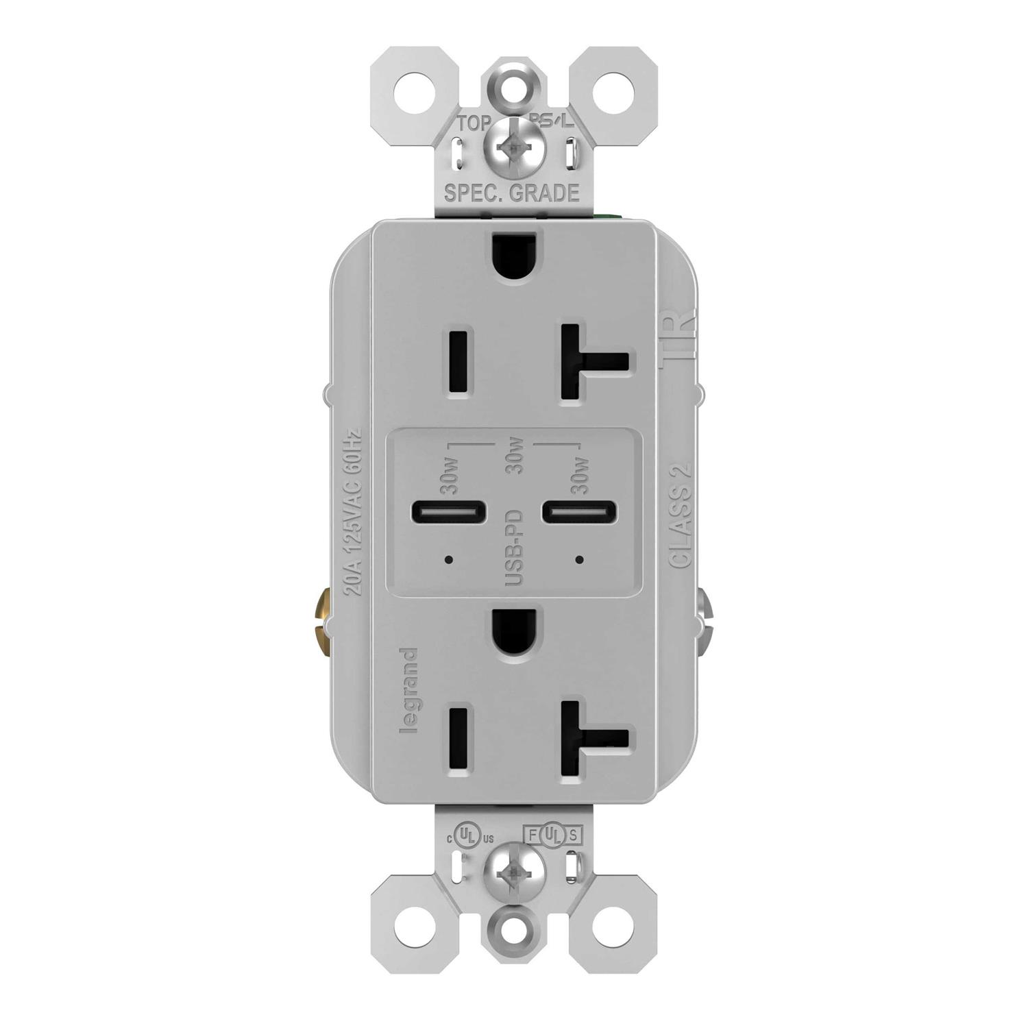 Radiant 15A Tamper-Resistant Ultra-Fast USB A USB C Electrical Outlet R26USBAC6DBCCV4 - Zenithce