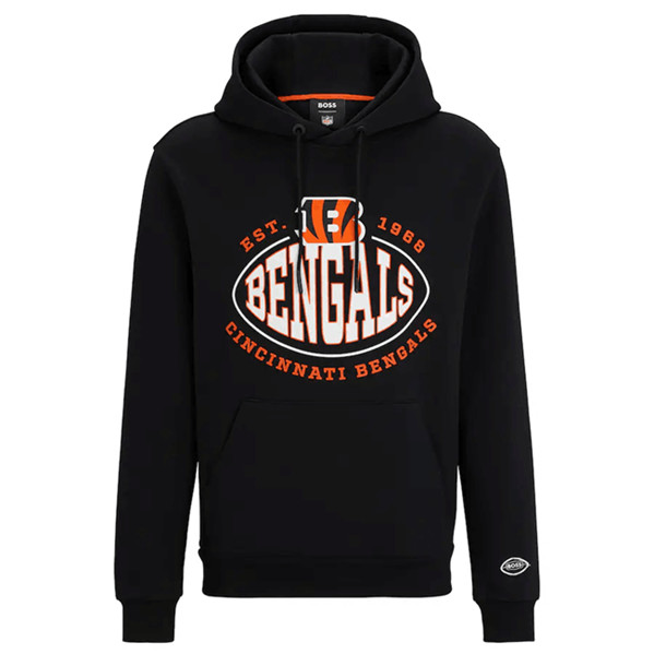 Cincinnati Bengals Black BOSS X Touchback Pullover Hoodie - Zenithce