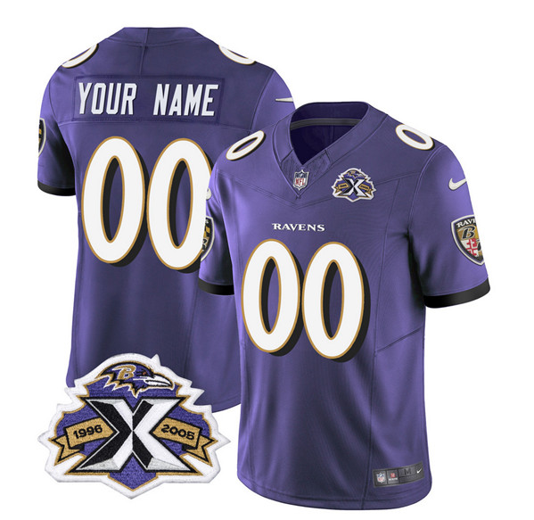 Baltimore Ravens Custom Purple 2023 F.U.S.E With Patch Throwback Vapor Limited Stitched Jersey - Zenithce