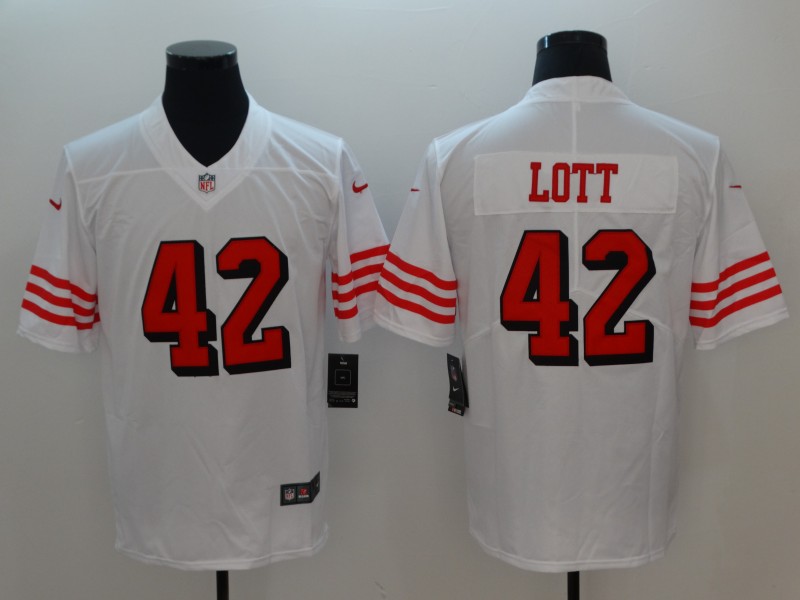 San Francisco 49ers #42 Ronnie Lott Nike White Color Rush Vapor Untouchable Limited Stitched Jersey - Zenithce