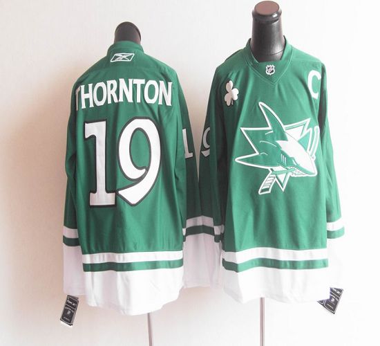 Sharks St Patty's Day #19 Joe Thornton Teal Stitched Jersey - Zenithce