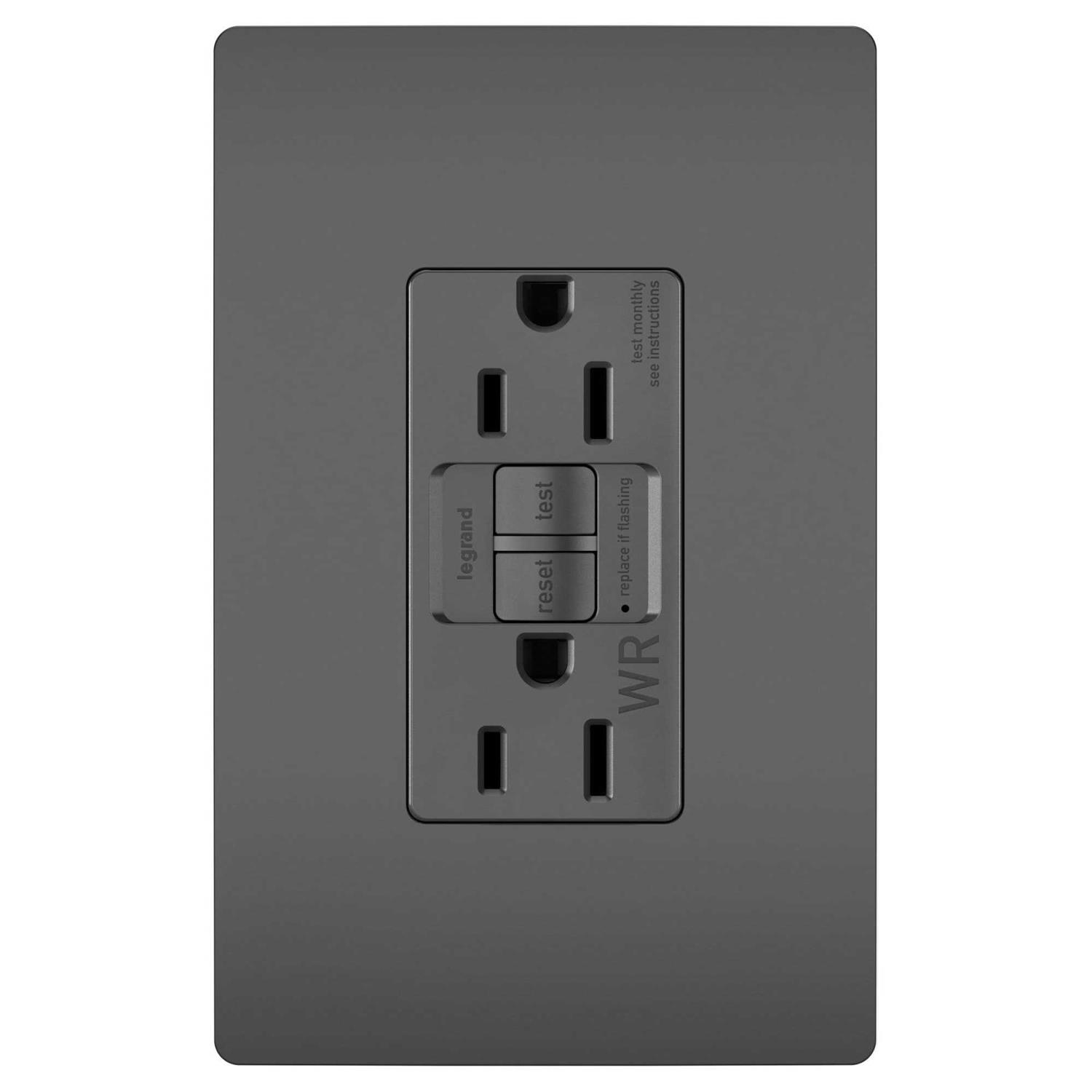 Legrand 1597TRWR Radiant 15 Ampere Tamper-Resistant Weather-Resistant Self-Test GFCI - Zenithce
