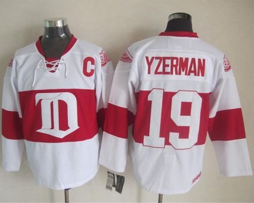 Red Wings #19 Steve Yzerman White Winter Classic CCM Throwback Stitched Jersey - Zenithce