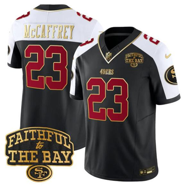 San Francisco 49ers #23 Christian McCaffrey Black Alternate 2025 F.U.S.E. Faithful To The Bay Patch Limited V8 Stitched Jersey - Zenithce