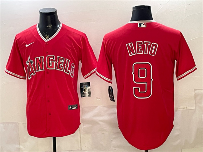 Los Angeles Angels #9 Zach Neto Red Stitched Jersey - Zenithce
