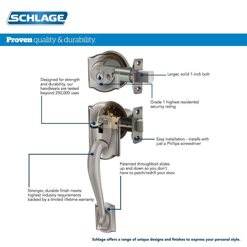 Schlage F58PLY605 Plymouth Exterior Handleset Finish - Zenithce