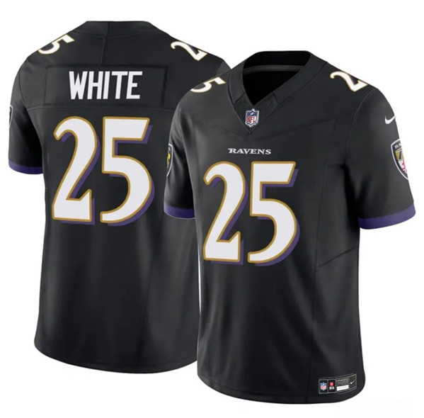 Baltimore Ravens #25 Tre'Davious White Black 2023 F.U.S.E. Vapor Limited Jersey - Zenithce