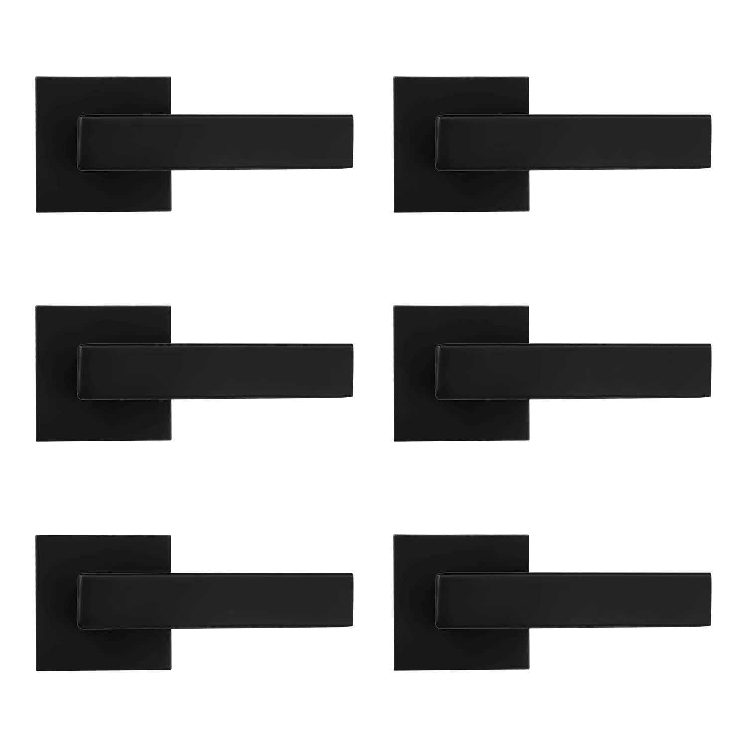 Probrico Square Interior Door Lever Door Knob Door Handle Lock Half Dummy Keyless Door Knobs Doorblack - Zenithce