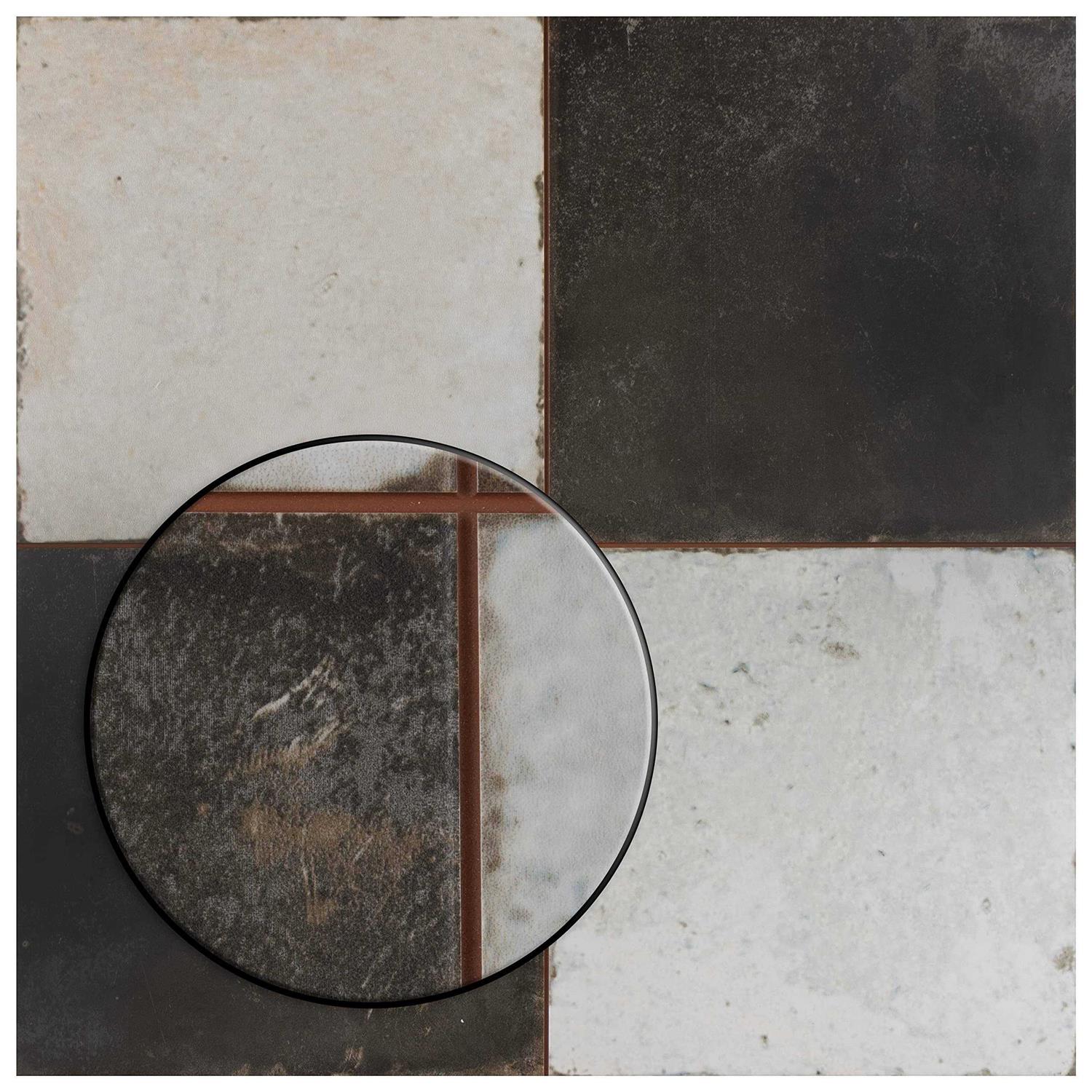 SomerTile Hudson Penny Round 12 x Porcelain Mosaic Tile - Zenithce
