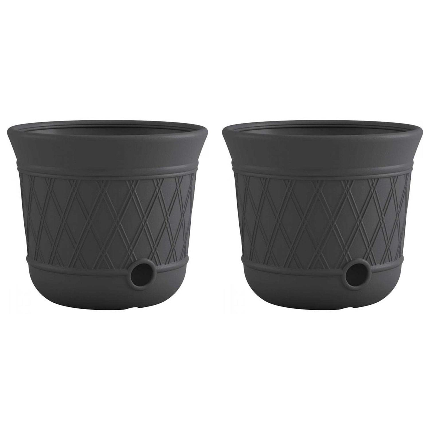 Suncast 14” x 12 Decorative Hideaway Garden Hose Storage Pot - Zenithce