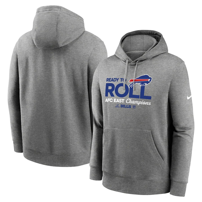 Buffalo Bills Heather Gray 2024 AFC East Division Champions Locker Room Trophy Collection Pullover Hoodie - Zenithce