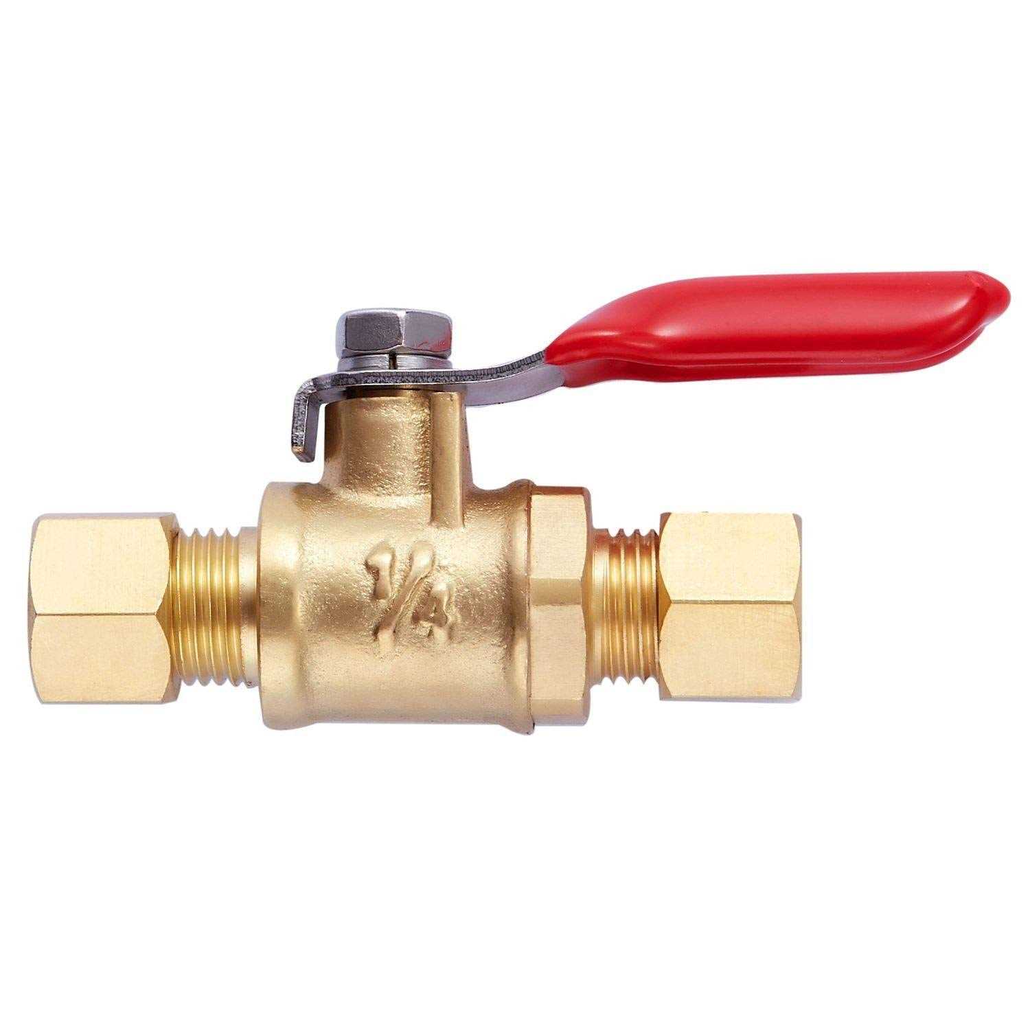 Litorange Lead-Free 2 PCS Brass Angle Stop Add-A-Tee Valve 3/8 Compression Inlet by 3/8 Compression Outlet by 3/8 Inch Easy Connect Tee - Zenithce