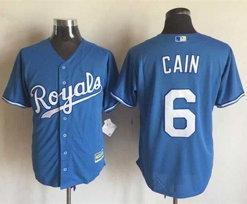 Royals #6 Lorenzo Cain Light Blue Alternate 1 New Cool Base Stitched Jersey - Zenithce
