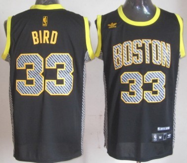 Boston Celtics #33 Larry Bird Black Electricity Fashion Jersey - Zenithce