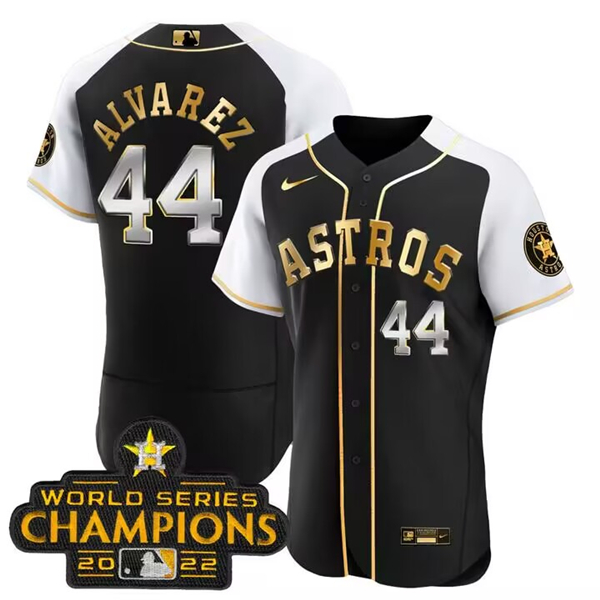Houston Astros #44 Yordan Alvarez 2023 Black Gold Alternate Flex Base Stitched Jersey - Zenithce