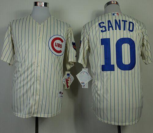Cubs #10 Ron Santo Cream 1969 Turn Back The Clock Stitched Jersey - Zenithce
