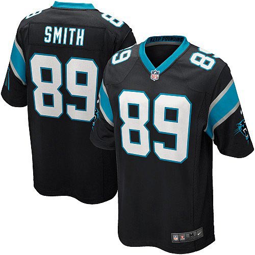Carolina Panthers #89 Steve Smith Black Game Jersey - Zenithce