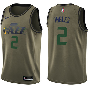 Jazz #2 Joe Ingles Green Salute to Service Swingman Jersey - Zenithce