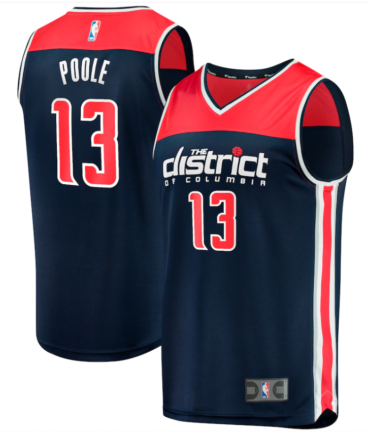 Washington Wizards Navy #13 Jordan Poole Fast Break Statement Edition Stitched Jersey - Zenithce