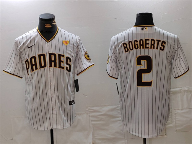 San Diego Padres #2 Xander Bogaerts White With PS Patch Cool Base Stitched Jersey - Zenithce